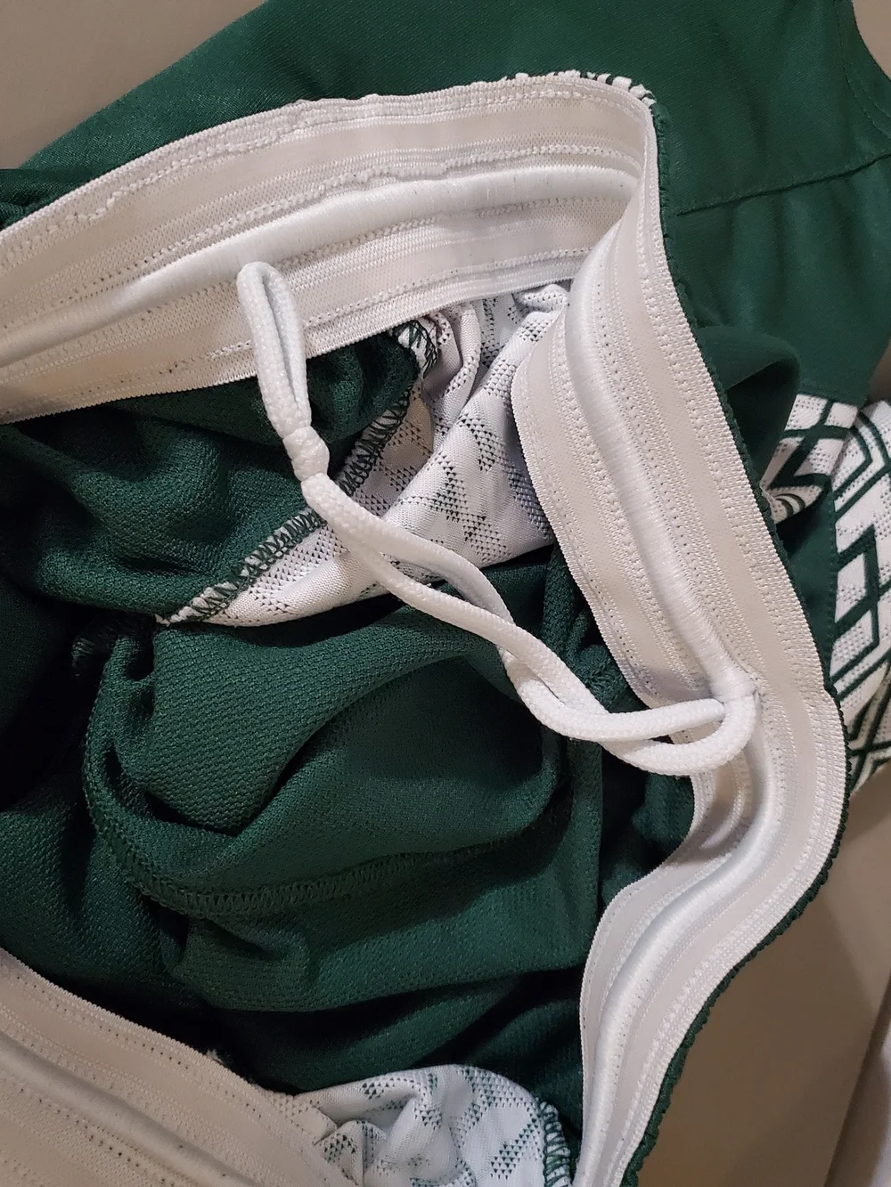 RARE Y2k Nike Air Jordan Green Basketball Shorts White Geometric Side Panels